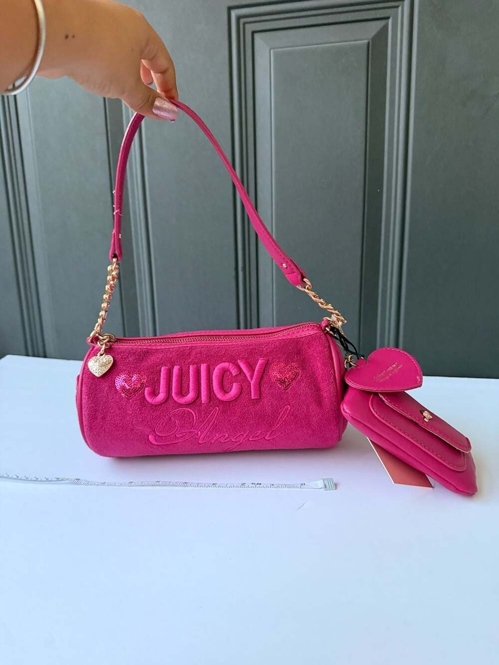 Juicy Couture Juicy Angel Shoulder Bag Raspberry Tart